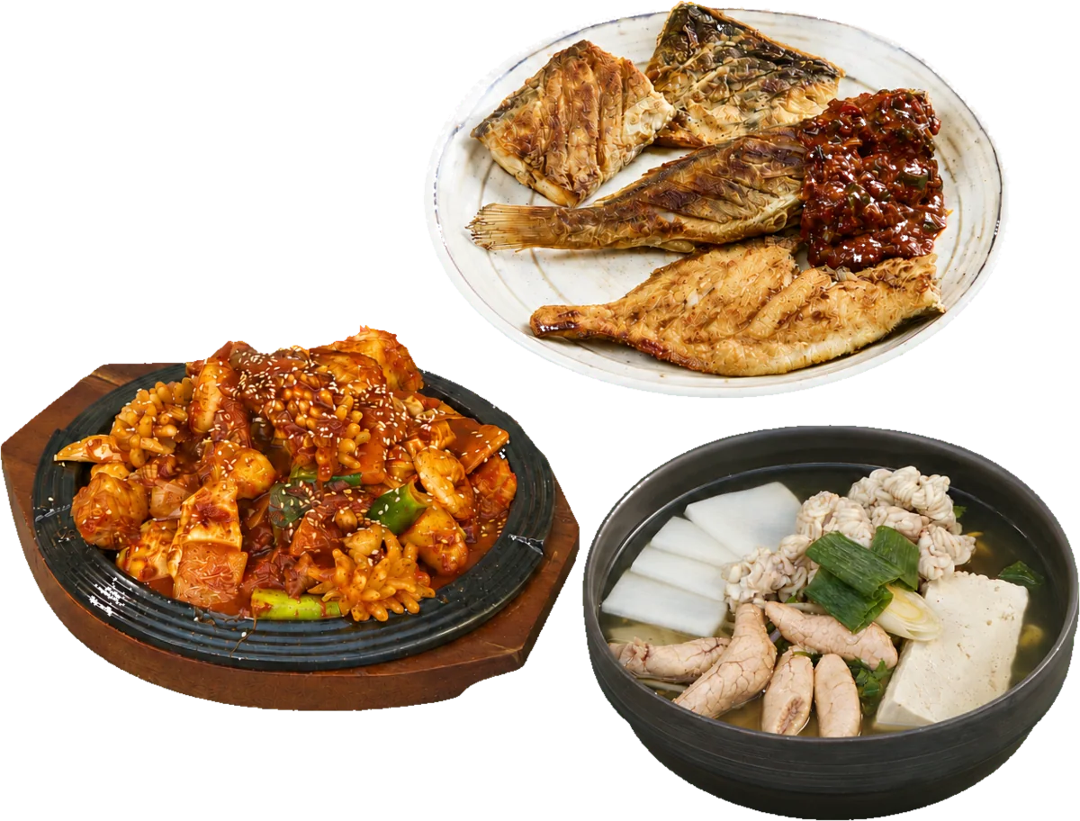 아구불고기, 모듬생선구이, 알곤탕으로 구성된 자산어보1814 시그니처 한상